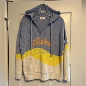 Fun lightweight hoodie sweatshirt with Aloha message.